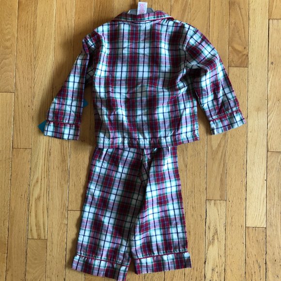 Brand New Disney Christmas Plaid 2-Piece Pajamas PJs with Mickey & Pluto - Picture 2 of 5